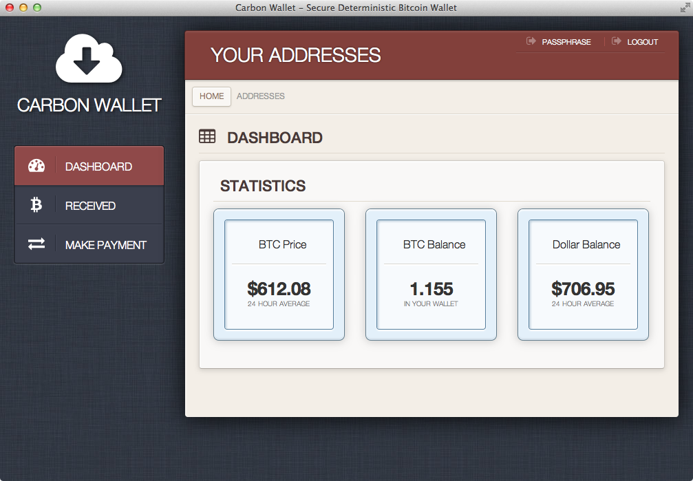 CarbonWallet - Secure Deterministic Bitcoin Wallet